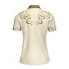 Golf Motif Cream Short Sleeve Women Polo Shirt - Hyperfavor
