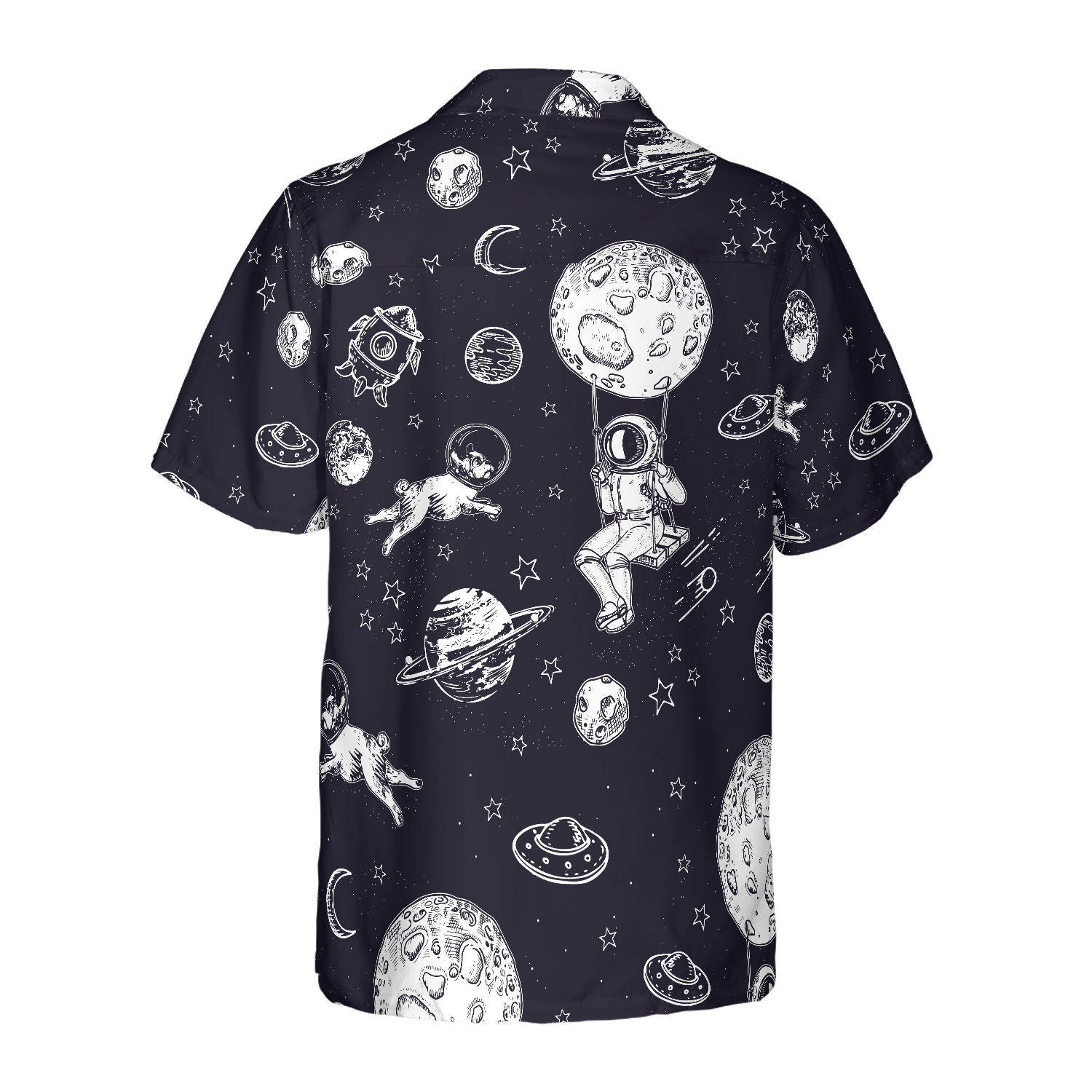 Astronaut And His French Bulldog Hawaiian Shirt - Hyperfavor