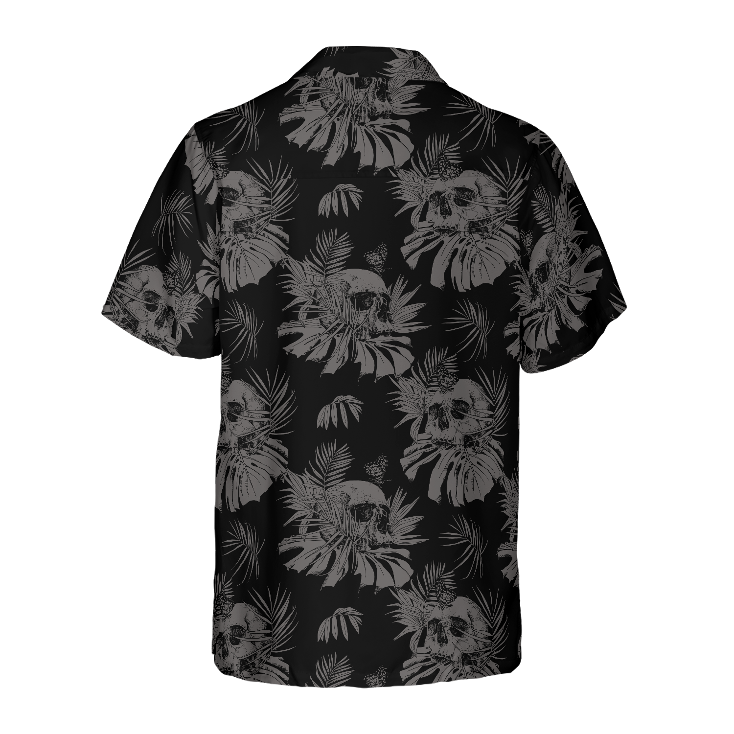 Seamless Gothic Skull With Butterfly Goth Hawaiian Shirt - Hyperfavor