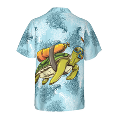 Turtle Scuba Diving Shirt For Men Hawaiian Shirt - Hyperfavor