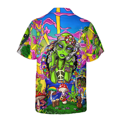 Hippie Alien Hawaiian Shirt - Hyperfavor