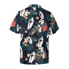 Tropical Pattern Bartender Shirts For Men Hawaiian Shirt - Hyperfavor