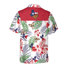 Bluebonnet Texas Hawaiian Shirt Pecan Version, Button Down Floral And Flag Texas Shirt, Proud Texas Shirt For Men - Hyperfavor