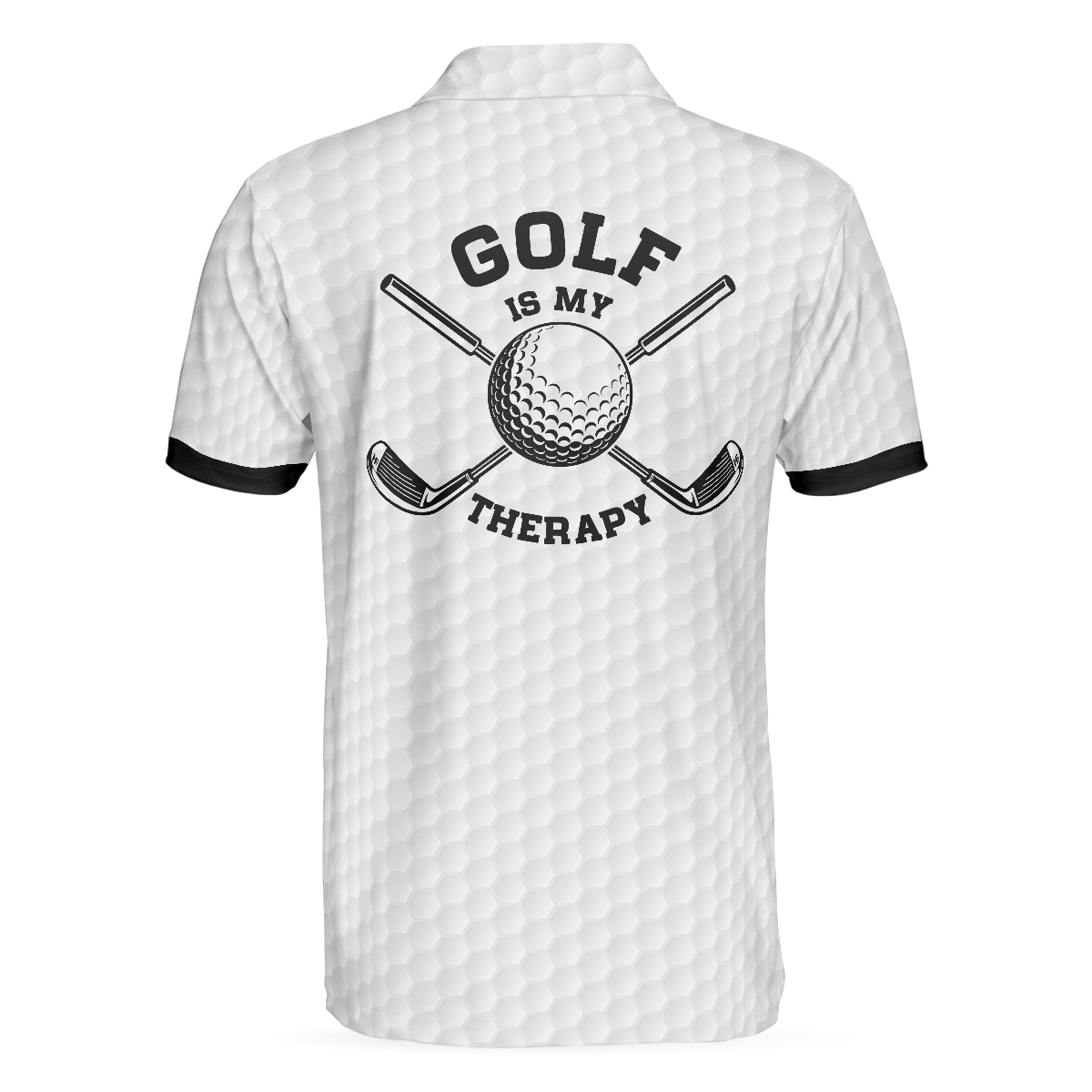 Golf Is My Therapy Golf Polo Shirt, Black And White Golf Love Polo Shirt, Best Golf Shirt For Men - Hyperfavor