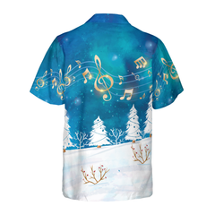 Hyperfavor Christmas Hawaiian Shirts For Men and Women, Santa Sing Music Hawaiian Shirt Button Down Shirt Short Sleeve - Hyperfavor