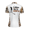 I Golf Like A Girl Try To Keep Up Leopard Pattern Short Sleeve Women Polo Shirt - Hyperfavor