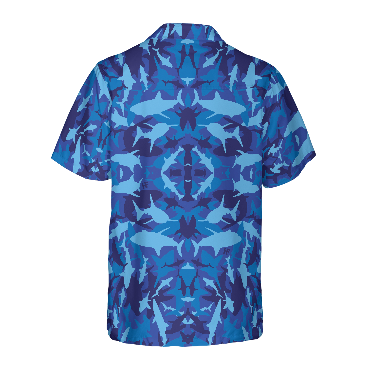 Shark Blue Camo Pattern Hawaiian Shirt - Hyperfavor