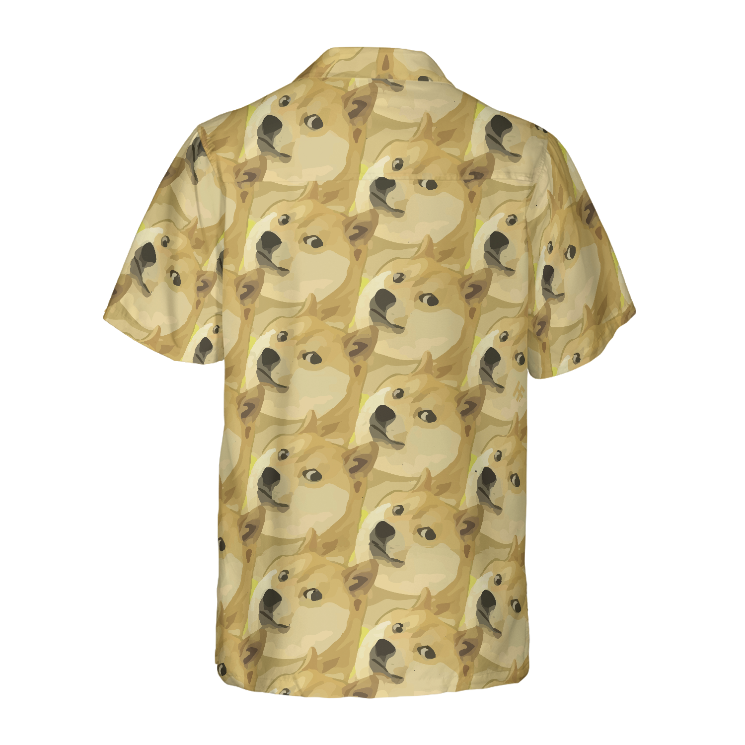 Full Face Doge Pattern Dogecoin Hawaiian Shirt - Hyperfavor