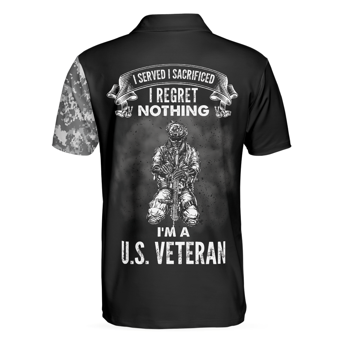 I Am An US Veteran Polo Shirt, Skull Camo Shirt For Retired Veterans, Best Veteran Day Shirt Design - Hyperfavor