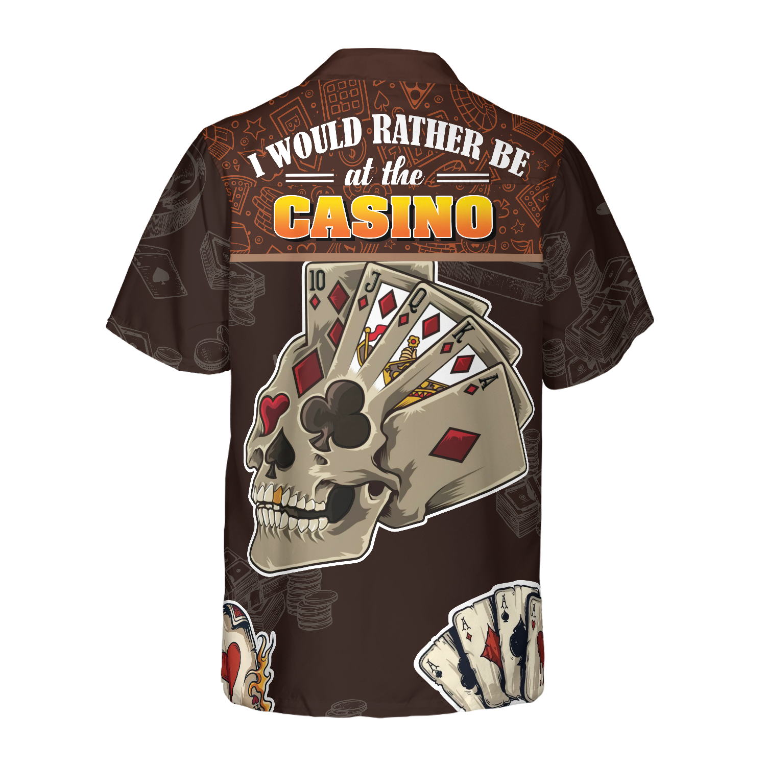 I Would Rather Be At The Casino Skull Pattern Hawaiian Shirt - Hyperfavor