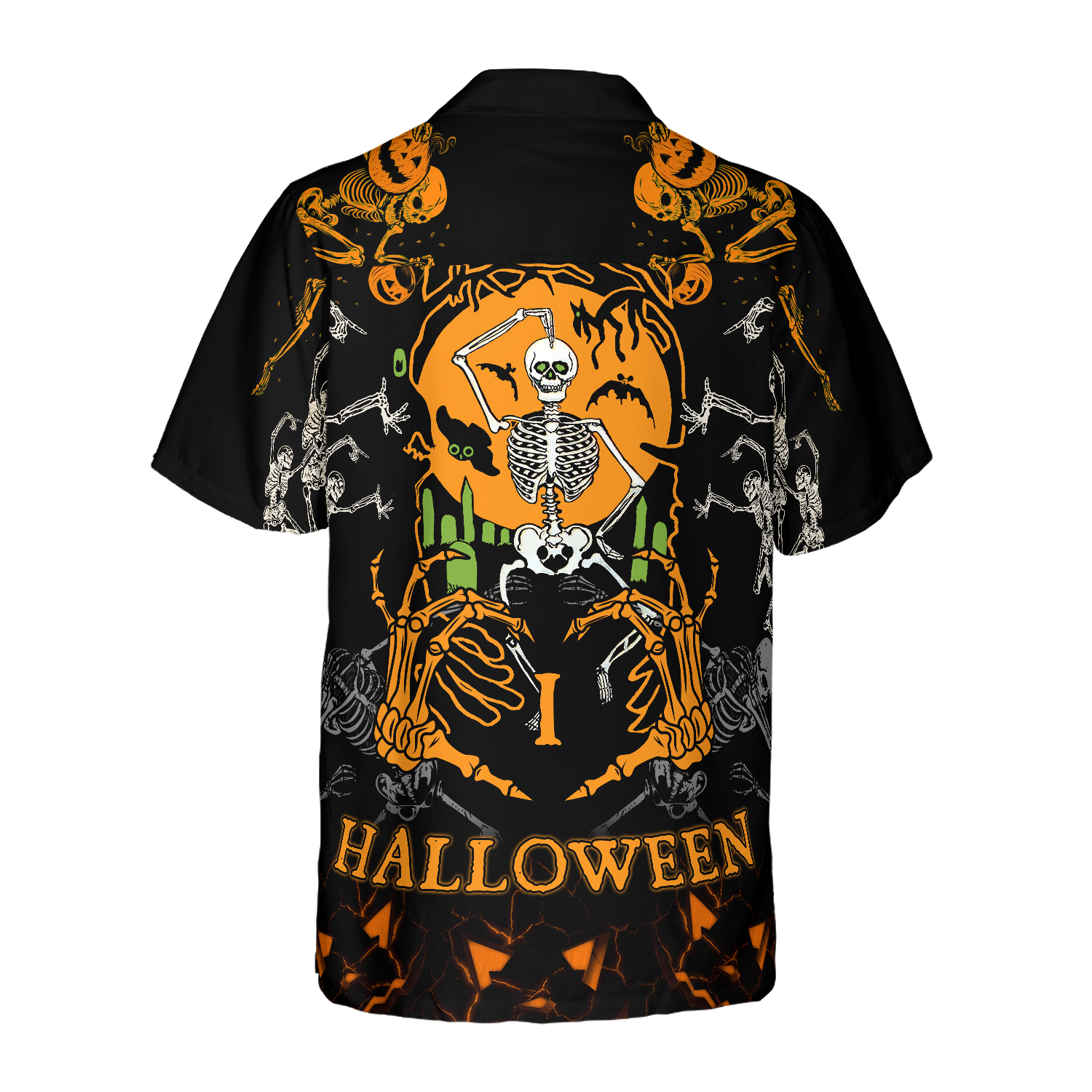 Skeleton Dances In The Darkness Hawaiian Shirt - Hyperfavor