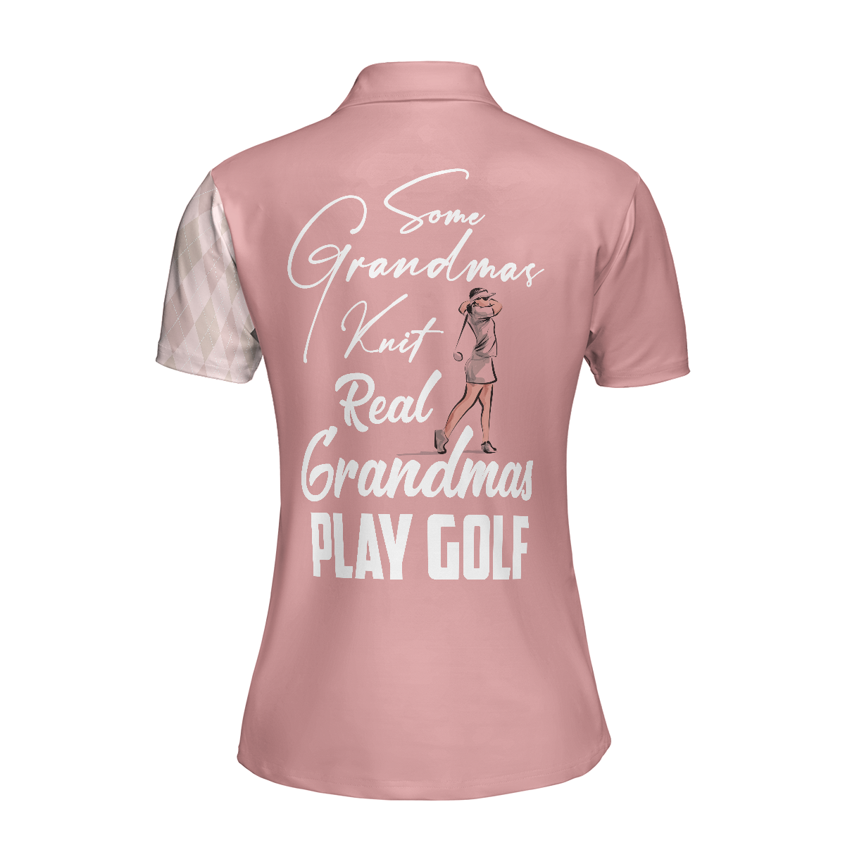 Some Grandmas Knit Real Grandmas Play Golf Short Sleeve Women Polo Shirt, Light Pink Golf Shirt For Ladies - Hyperfavor