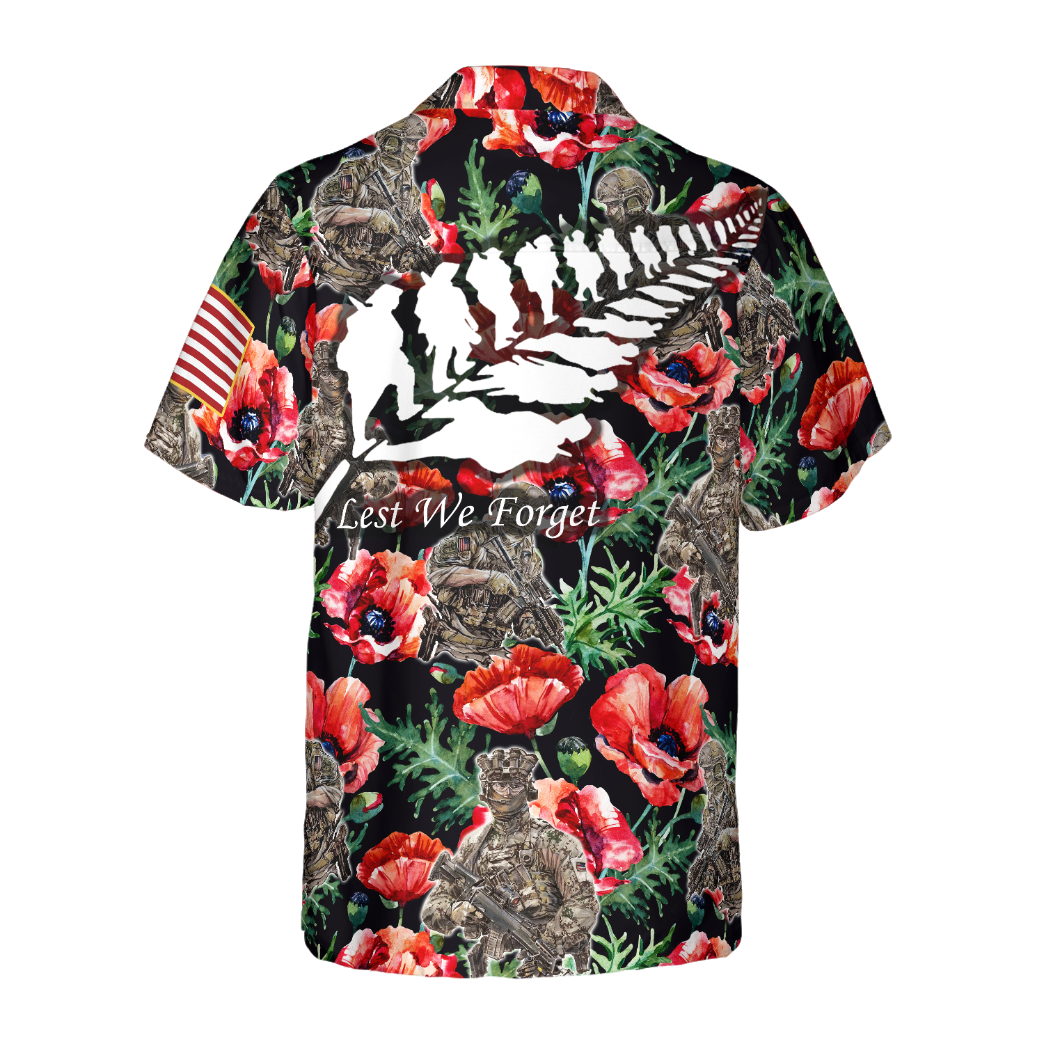 Veteran Less We Forget Hawaiian Shirt - Hyperfavor