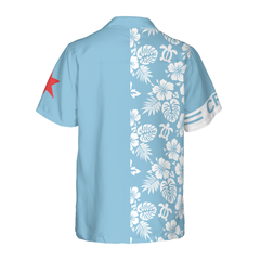 CRF Chicago Flag Tropical Flowers Pattern Hawaiian Shirt - Hyperfavor