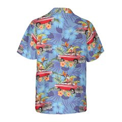 Retro Vintage Girl Car Hawaiian Shirt - Hyperfavor