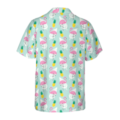 Tropical Pineapple Flamingo Shirt For Men Hawaiian Shirt - Hyperfavor