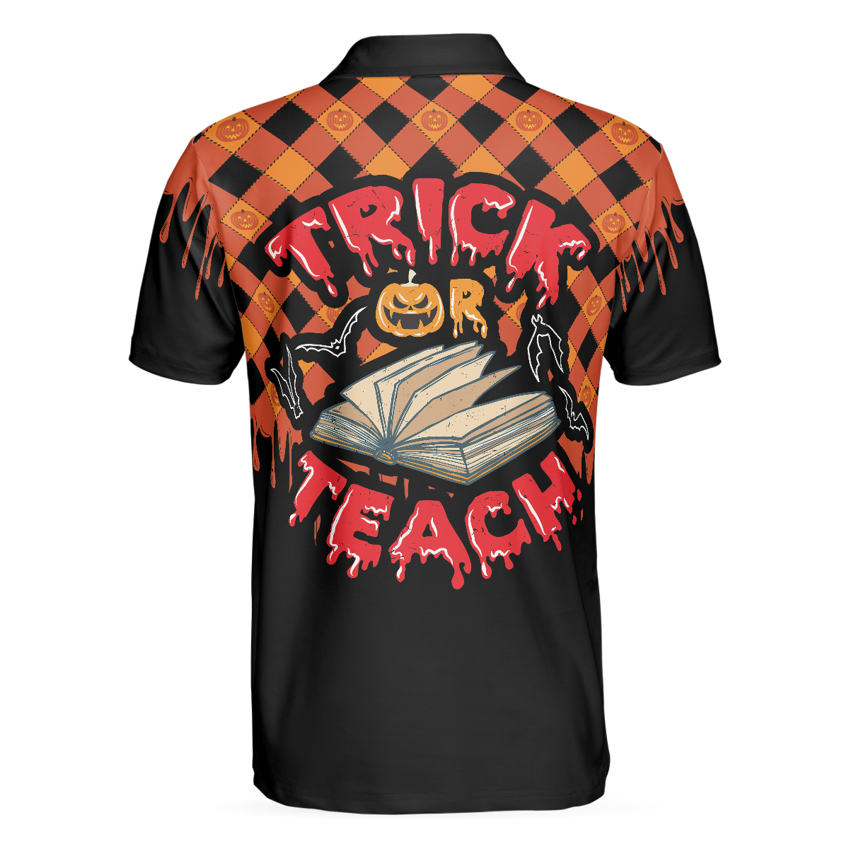 Trick Or Teach Halloween Polo Shirt For Men, Best Halloween Gift For Teachers - Hyperfavor