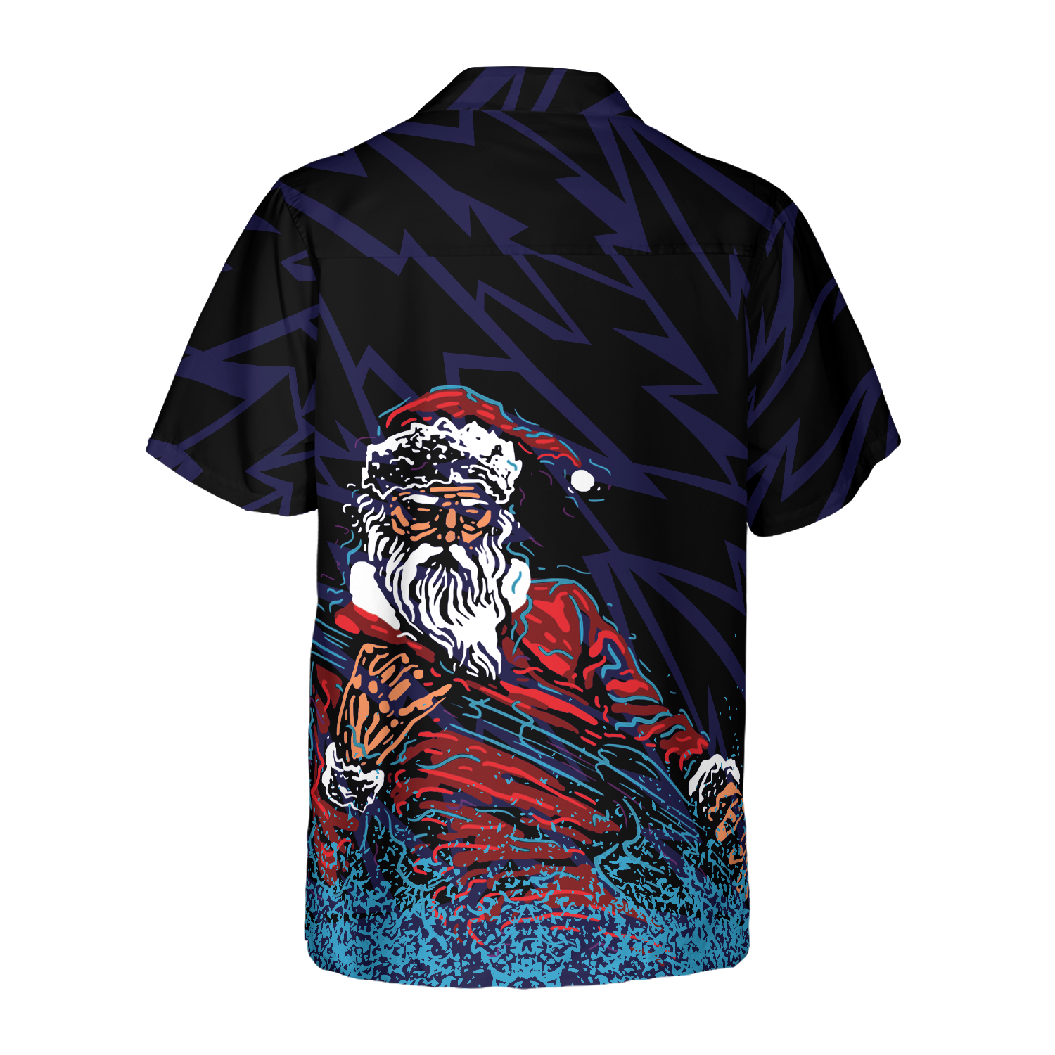 Hawaiian Shirts, Rock Santa Shirt Short Sleeve, Christmas Shirt Idea Gift For Men and Women - Hyperfavor