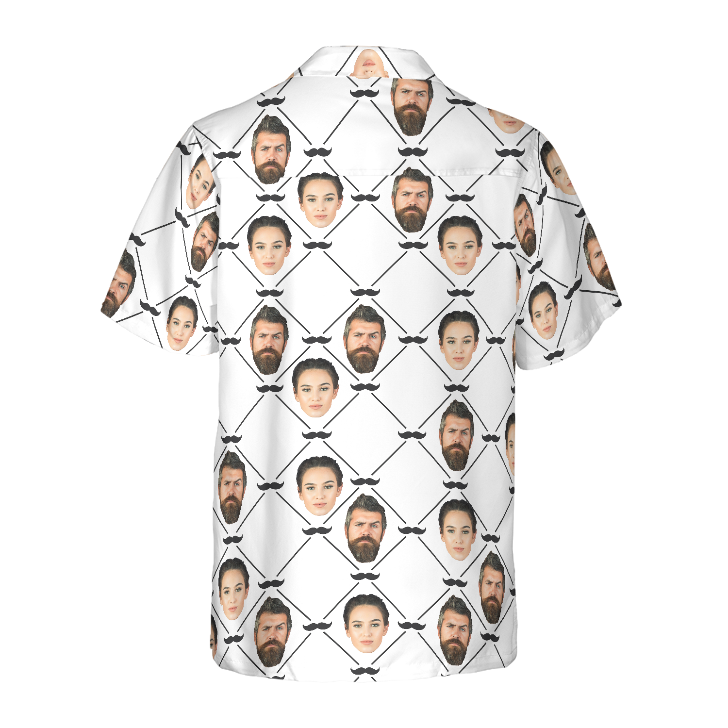 Beard Personalized Couples Face Custom Hawaiian Shirt - Hyperfavor