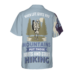 When Life Gives You Mountains Put Those Boots And Start Hiking With Skull Hawaiian Shirt - Hyperfavor