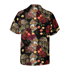 Casino Skull Colorful Hawaiian Shirt - Hyperfavor