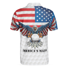 Golf American Flag Eagle Polo Shirt - Hyperfavor