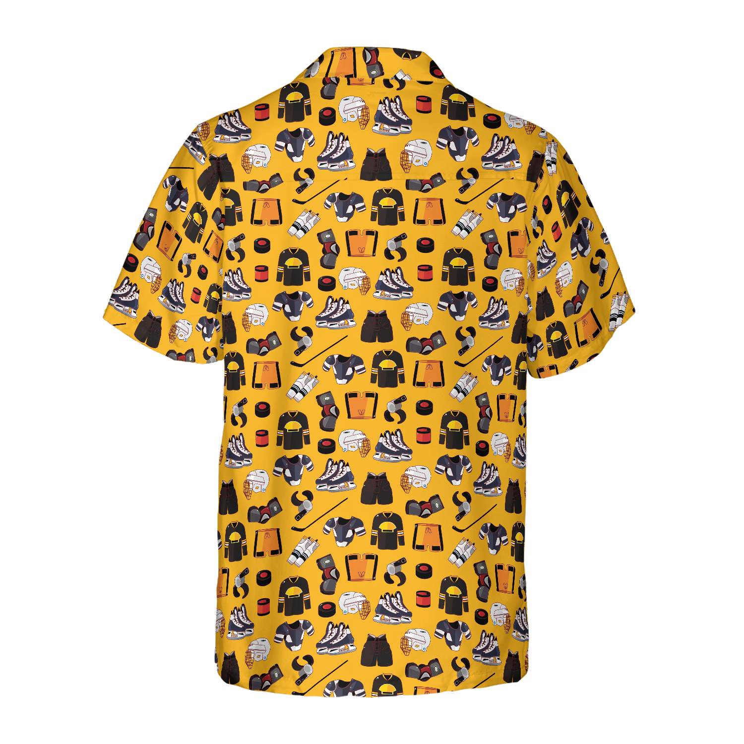 Yellow Ice Hockey Gear Hawaiian Shirt - Hyperfavor