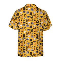 Yellow Ice Hockey Gear Hawaiian Shirt - Hyperfavor