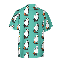 Ducks In Tiffany Blue Hawaiian Shirt - Hyperfavor