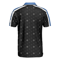 Tennis Blue Version Polo Shirt, Black Dot And Tennis Ball Pattern Polo Shirt, Best Tennis Shirt For Men - Hyperfavor