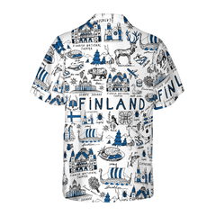 I Love Finland Doodle Hawaiian Shirt - Hyperfavor