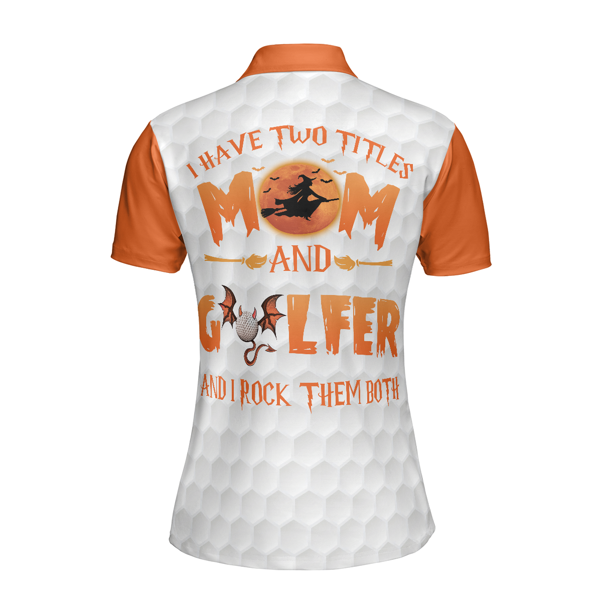 Golf I Have Two Titles Short Sleeve Women Polo Shirt, Orange Leopard Golf Shirt For Ladies, Gift For Golf Mom - Hyperfavor