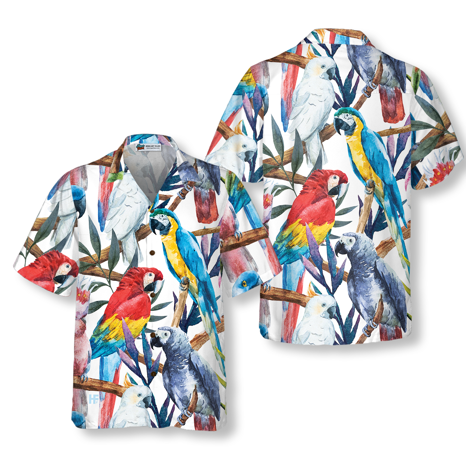 Exotic Parrots & Plant V2 Hawaiian Shirt - Hyperfavor