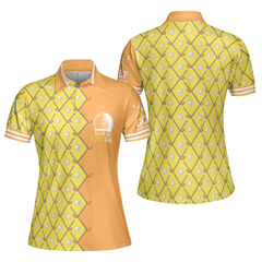 Golf Is Fore Girls Short Sleeve Women Polo Shirt, Yellow Argyle Pattern Golf Polo Shirt, Cool Golf Gift For Women - Hyperfavor