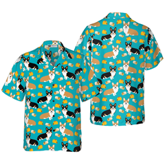 Colorful Corgi & Foods Hawaiian Shirt - Hyperfavor