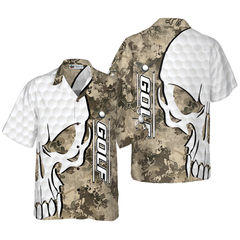 Golf And Skull Camo Pattern Hawaiian Shirt - Hyperfavor