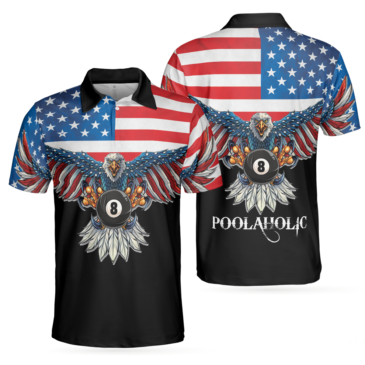 Billiards American Eagle Poolaholic Polo Shirt - Hyperfavor