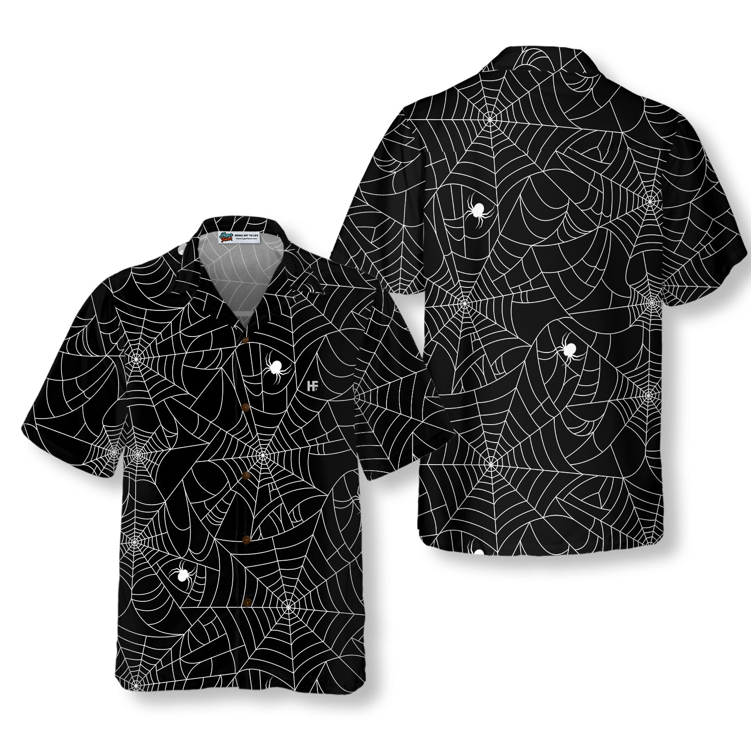 Halloween Spider Web Hawaiian Shirt - Hyperfavor