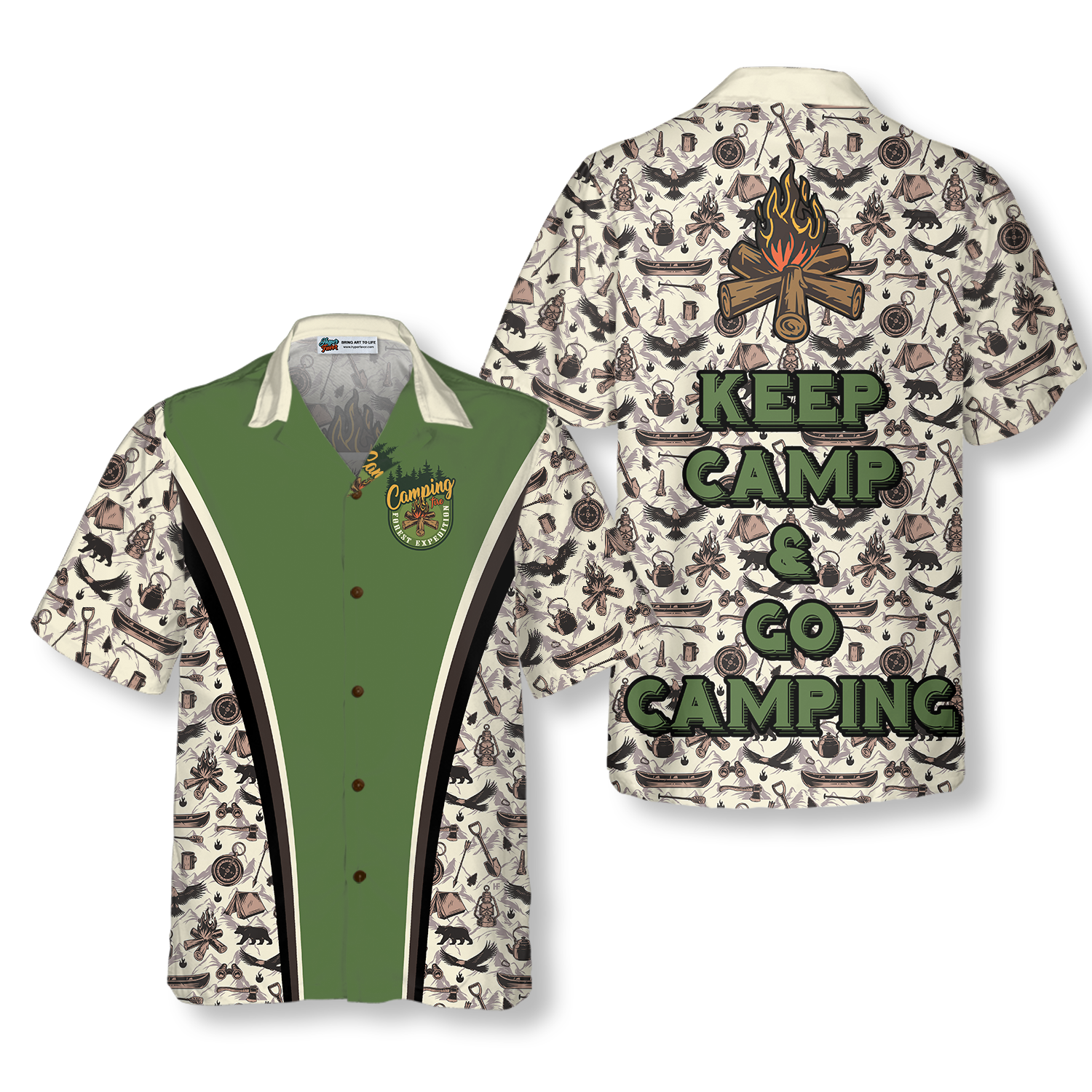 Keep Calm & Go Camping Hawaiian Shirt - Hyperfavor