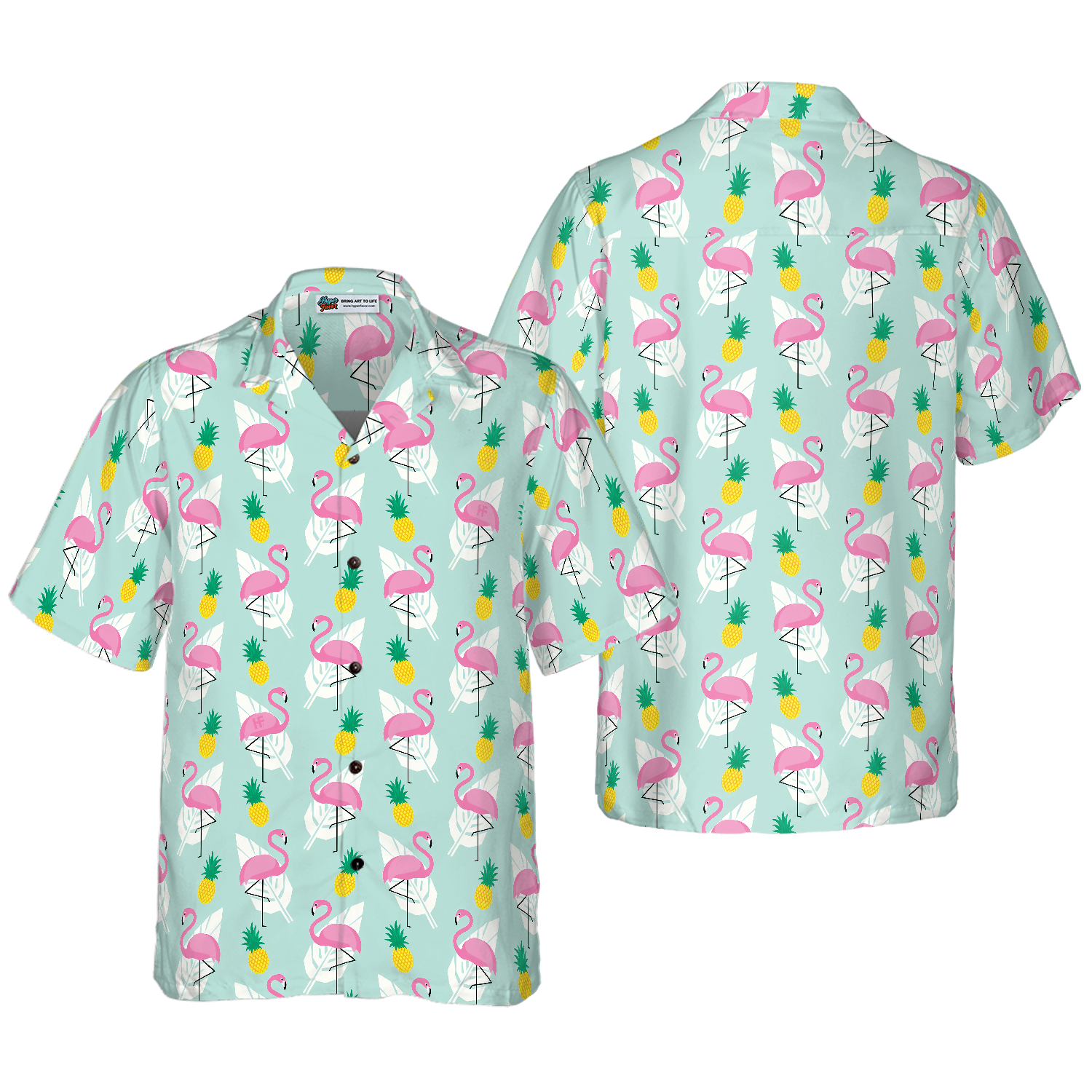 Tropical Pineapple Flamingo Shirt For Men Hawaiian Shirt - Hyperfavor