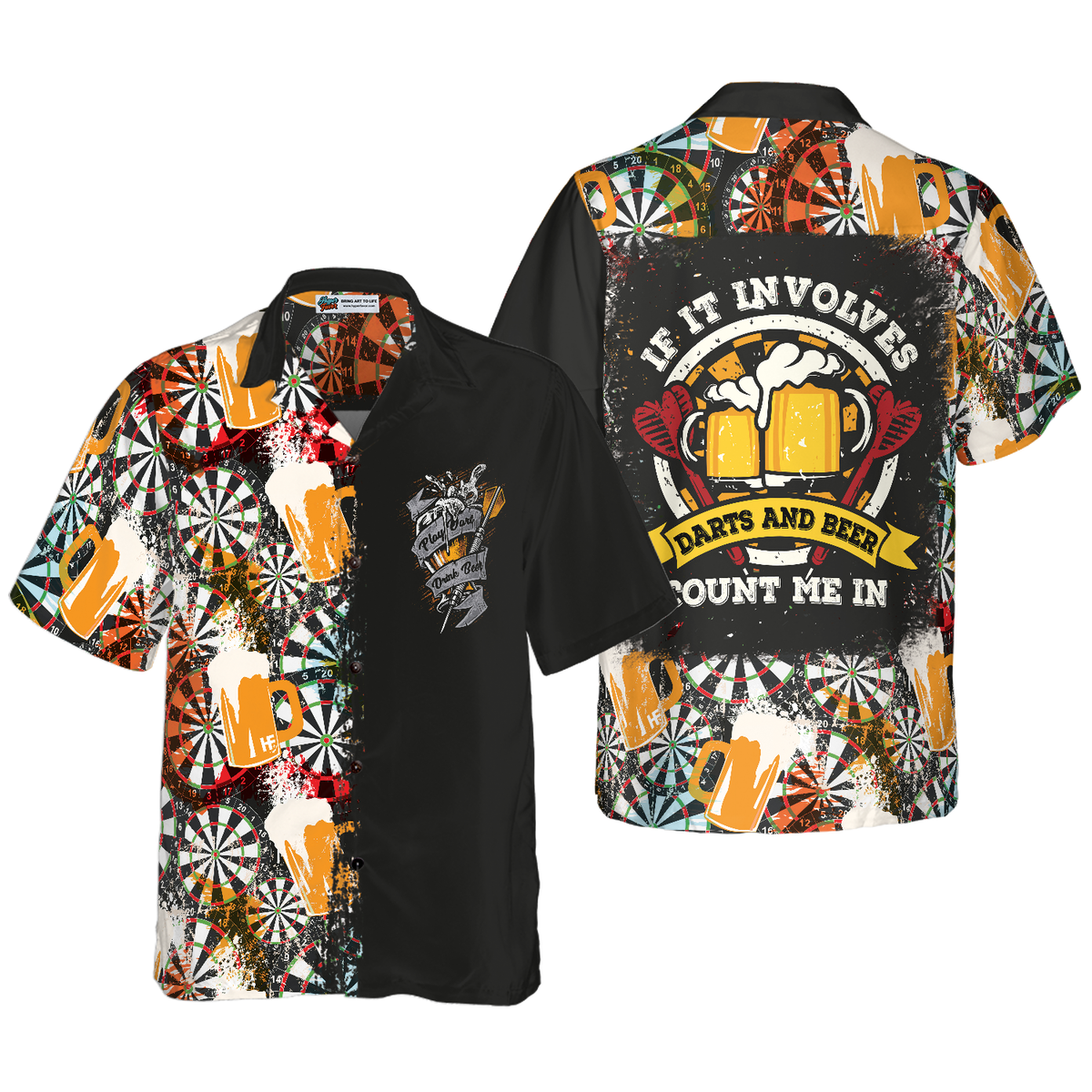 If It Involves Darts And Beer Count Me In Hawaiian Shirt - Hyperfavor