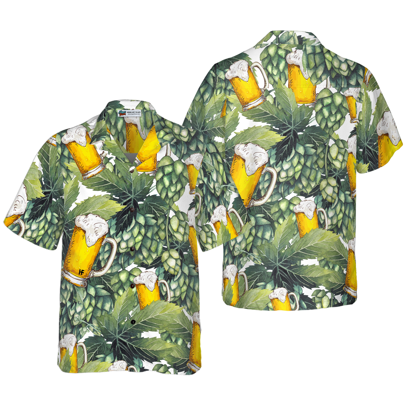 V.H.O. Camicia Hawaiana Funky Birra | 100% Terivoglio | Taglia L | Colore Porpora | Con Tasca | Vestibilità Stretta - 3