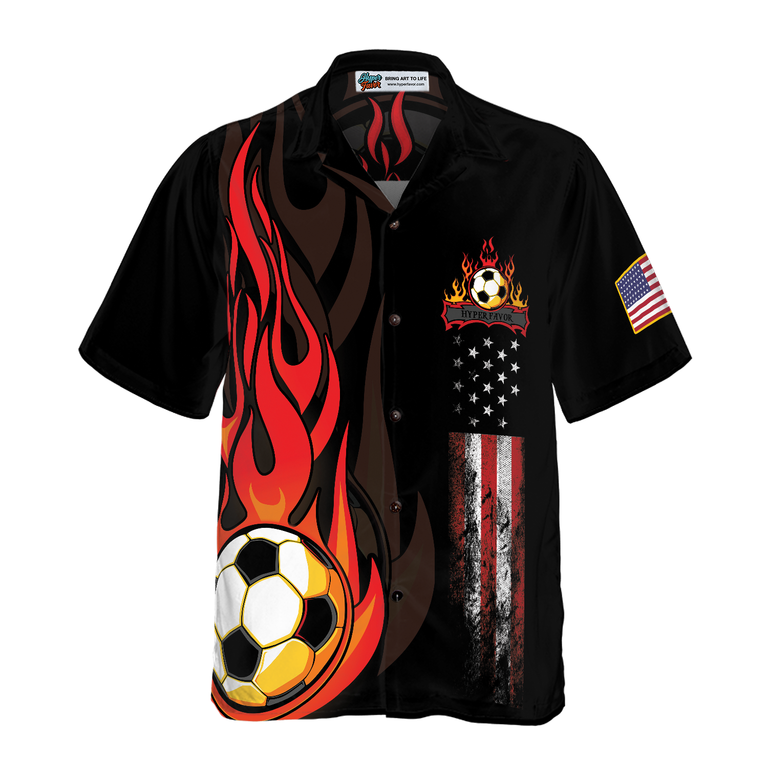 Soccer Flame Hawaiian Shirt - Hyperfavor