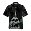 Skull & Snake Gothic Hawaiian Shirt, Dark Sword Melted Black Skull Hawaiian Shirt - Hyperfavor