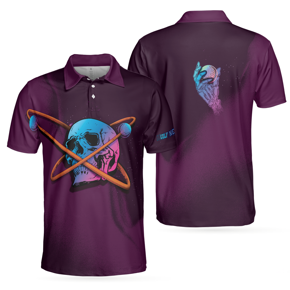 Golf Never Die Artistic Skull Polo Shirt, Golf Shirt For Men, Gift For Golfers - Hyperfavor