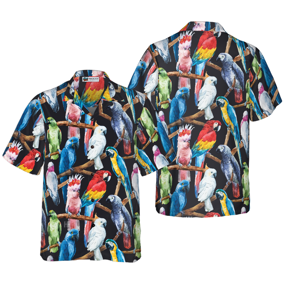 Exotic Parrots & Plant Hawaiian Shirt - Hyperfavor