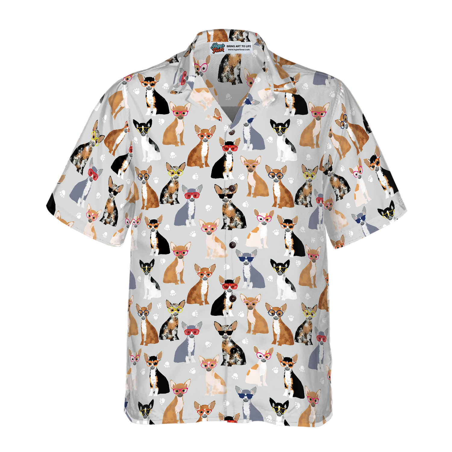 Stylish Chihuahua With Glasses Hawaiian Shirt - Hyperfavor