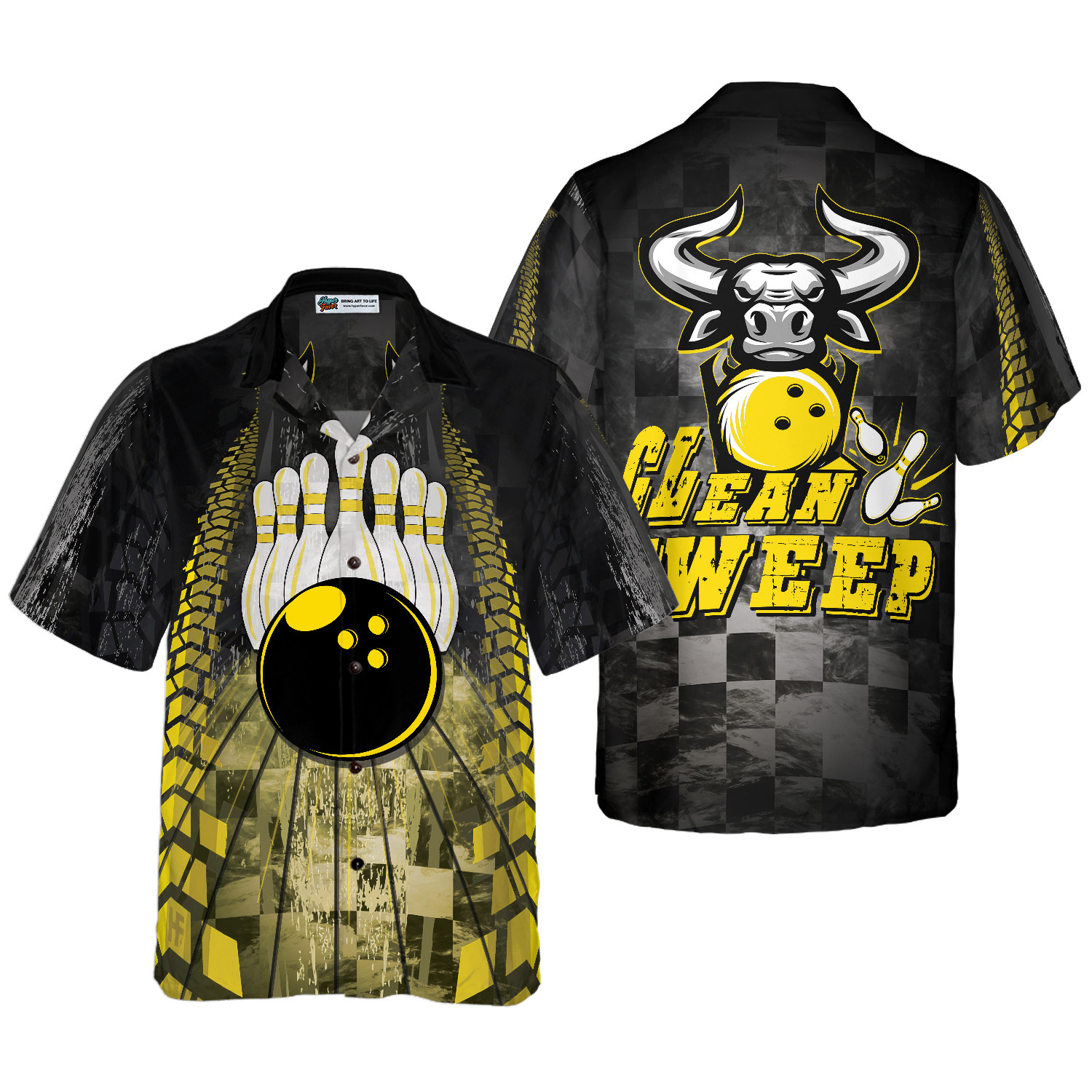 Clean Sweep Bowling Bull Hawaiian Shirt - Hyperfavor