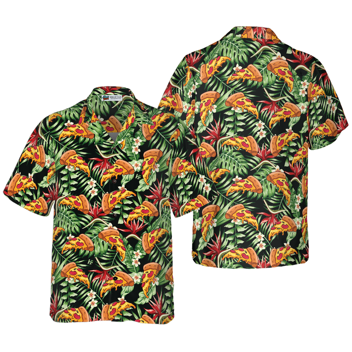 Funky Tropical Pizza Shirt For Men Hawaiian Shirt - Hyperfavor