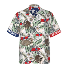 Tennessee Raccoon And Passion Flowers Hawaiian Shirt - Hyperfavor